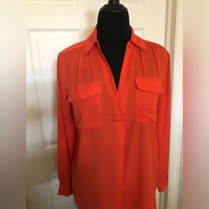Ann Taylor orange camp shirt